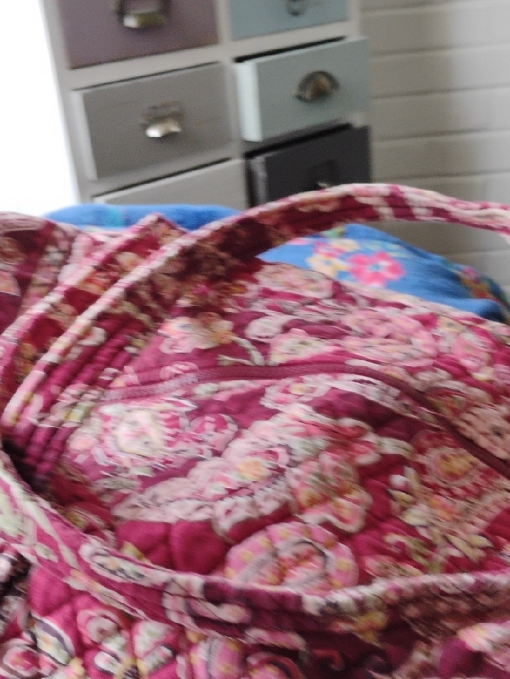 Vera Bradley Quilted Paisley Travel Bag in Berry Pink Multi - Picture 4 of 4
